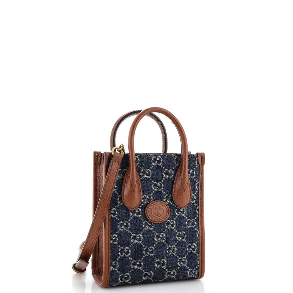 GUCCI Interlocking G Patch Tote GG Denim Mini - image 2