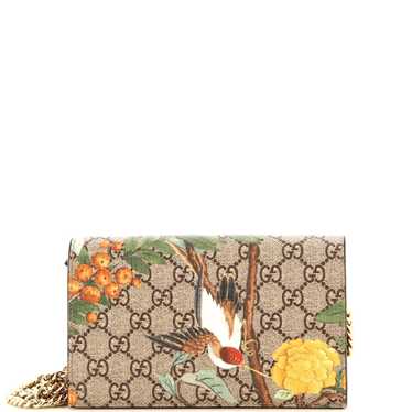 GUCCI Chain Wallet Tian Print GG Coated Canvas