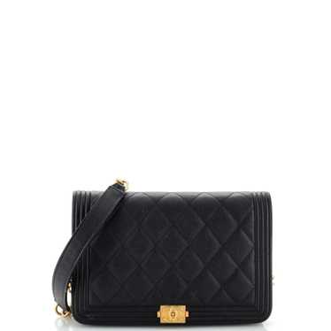 CHANEL Boy Wallet on Chain Quilted Caviar