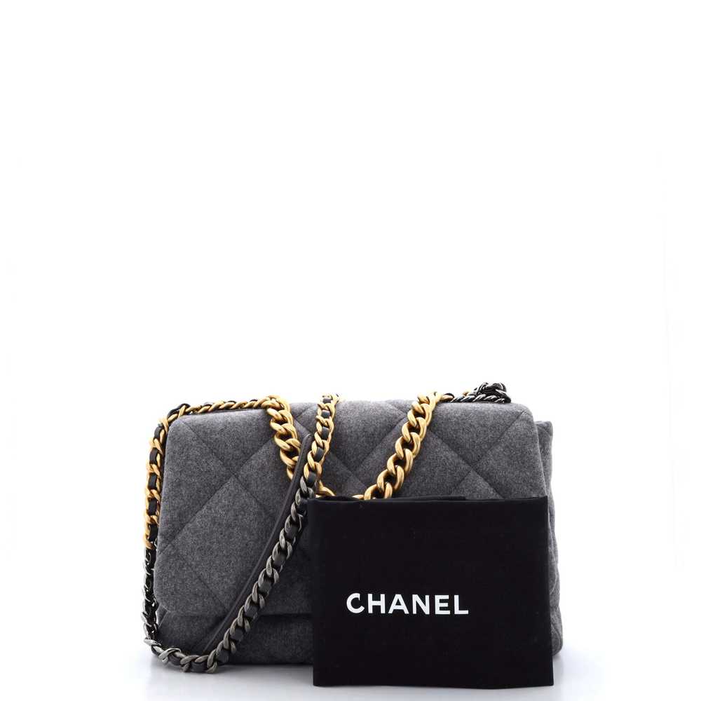 CHANEL 19 Flap Bag Quilted Wool Maxi - image 2