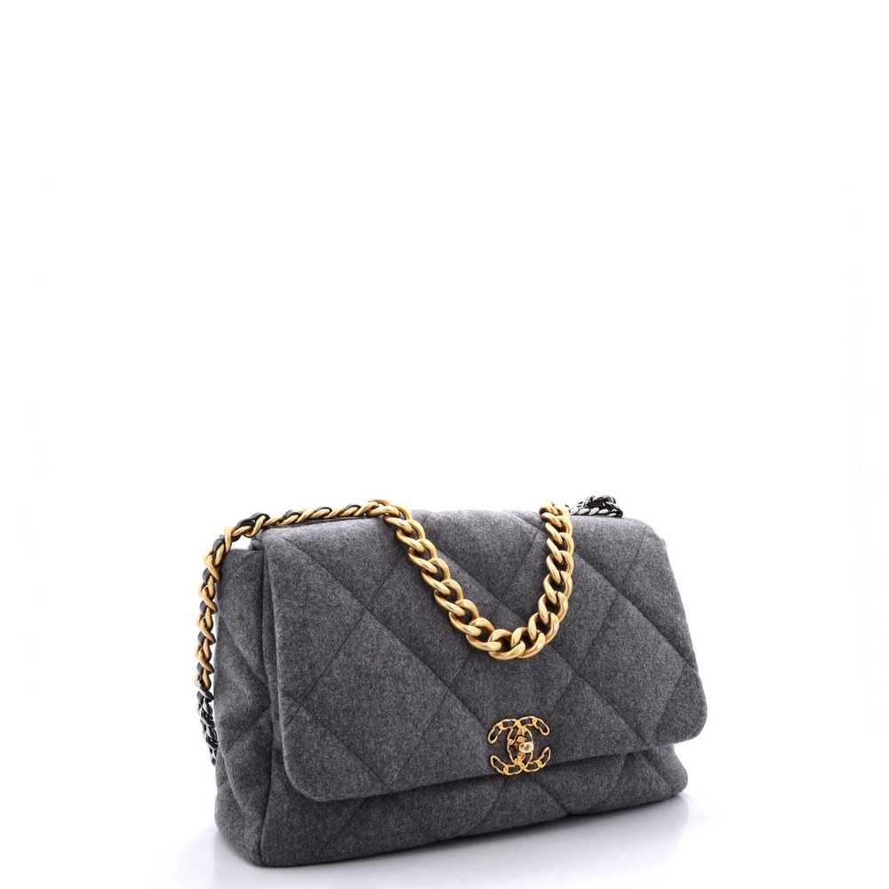 CHANEL 19 Flap Bag Quilted Wool Maxi - image 3