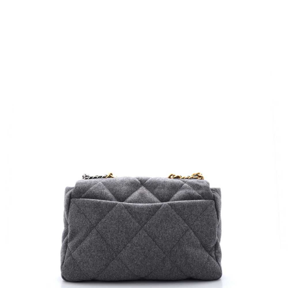 CHANEL 19 Flap Bag Quilted Wool Maxi - image 4