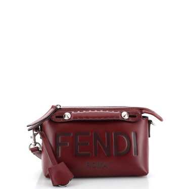 FENDI Logo By The Way Satchel Embossed Leather Min