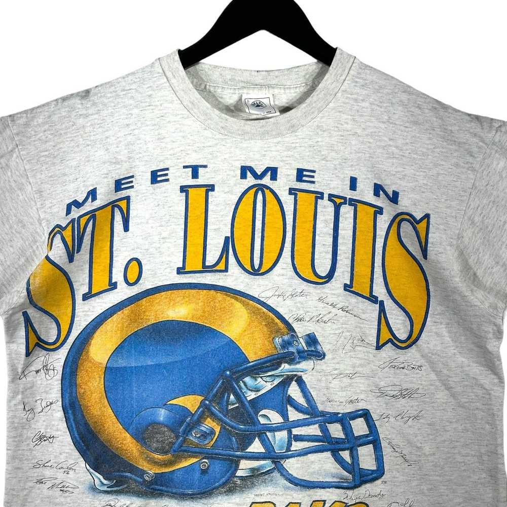 Delta Vintage Saint Louis Rams Helmet Tee 90s - image 2