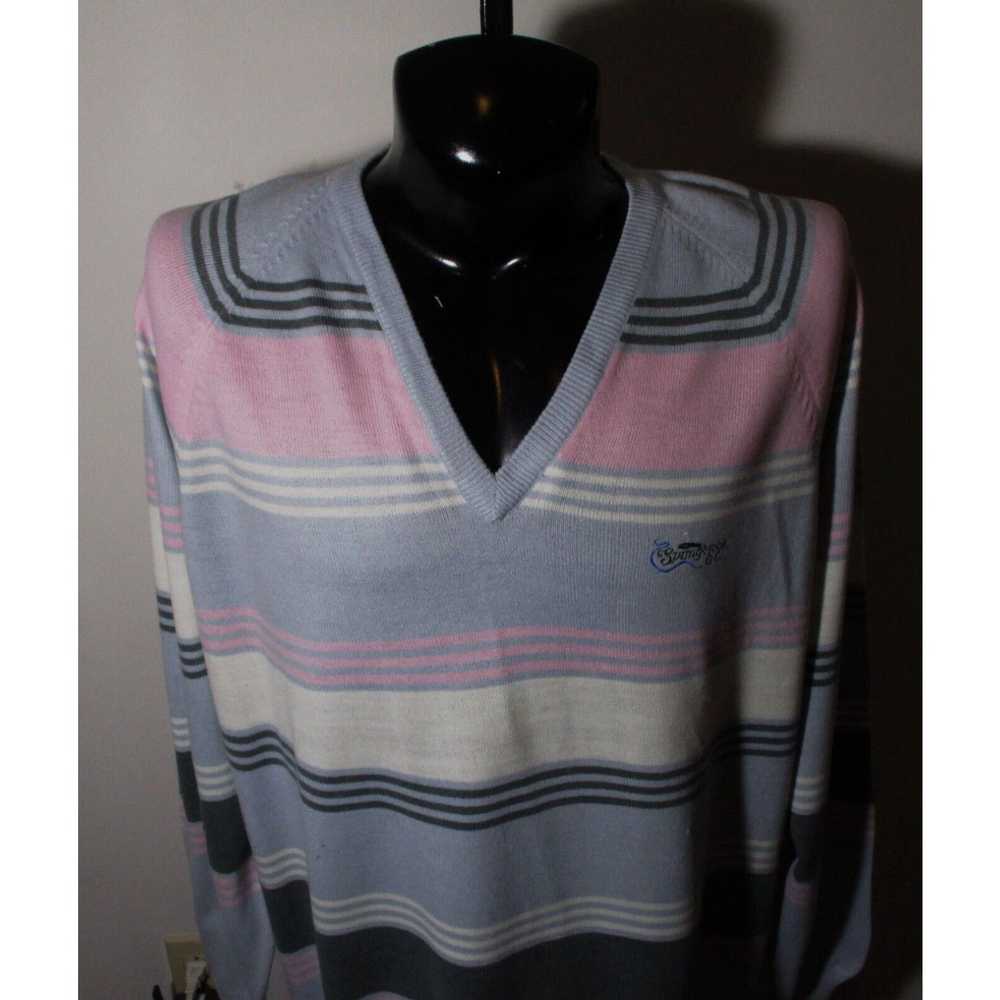 Vintage Men's LA MODE Blue Pink Super Soft "Cashm… - image 2