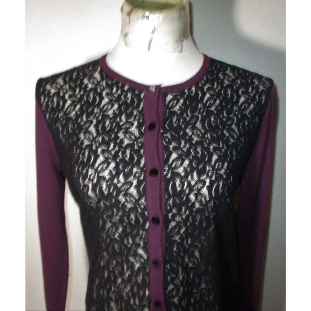 Vintage Women's GRAMERCY 22 Purple Black Cardigan… - image 2