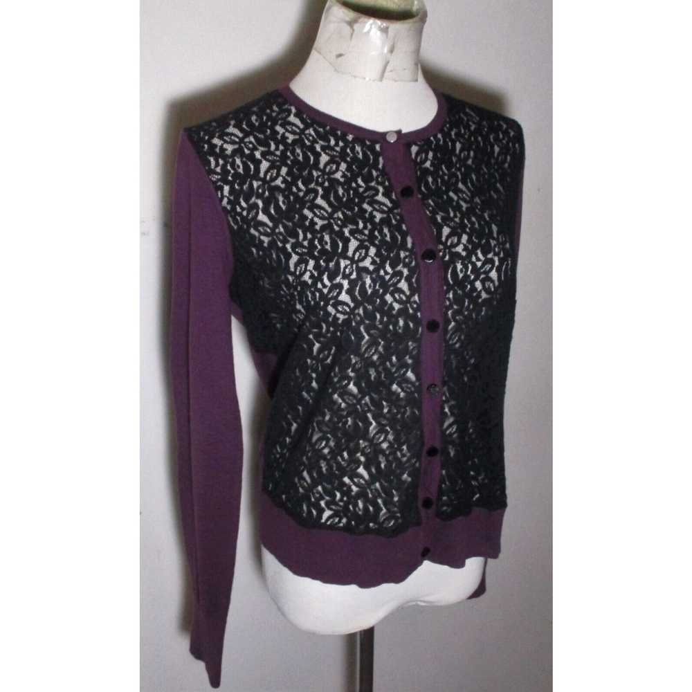 Vintage Women's GRAMERCY 22 Purple Black Cardigan… - image 3