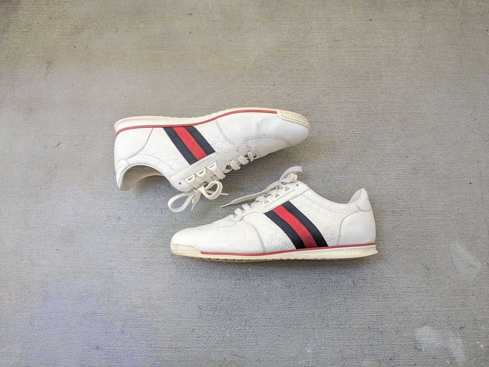 Gucci Gucci Sneakers Monogram White 10.5 Leather … - image 1