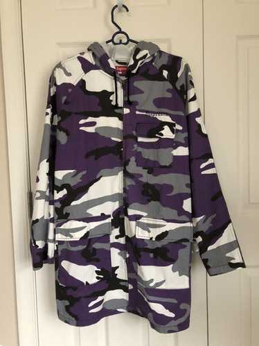 Supreme Twill Zip Parka Purple Camo