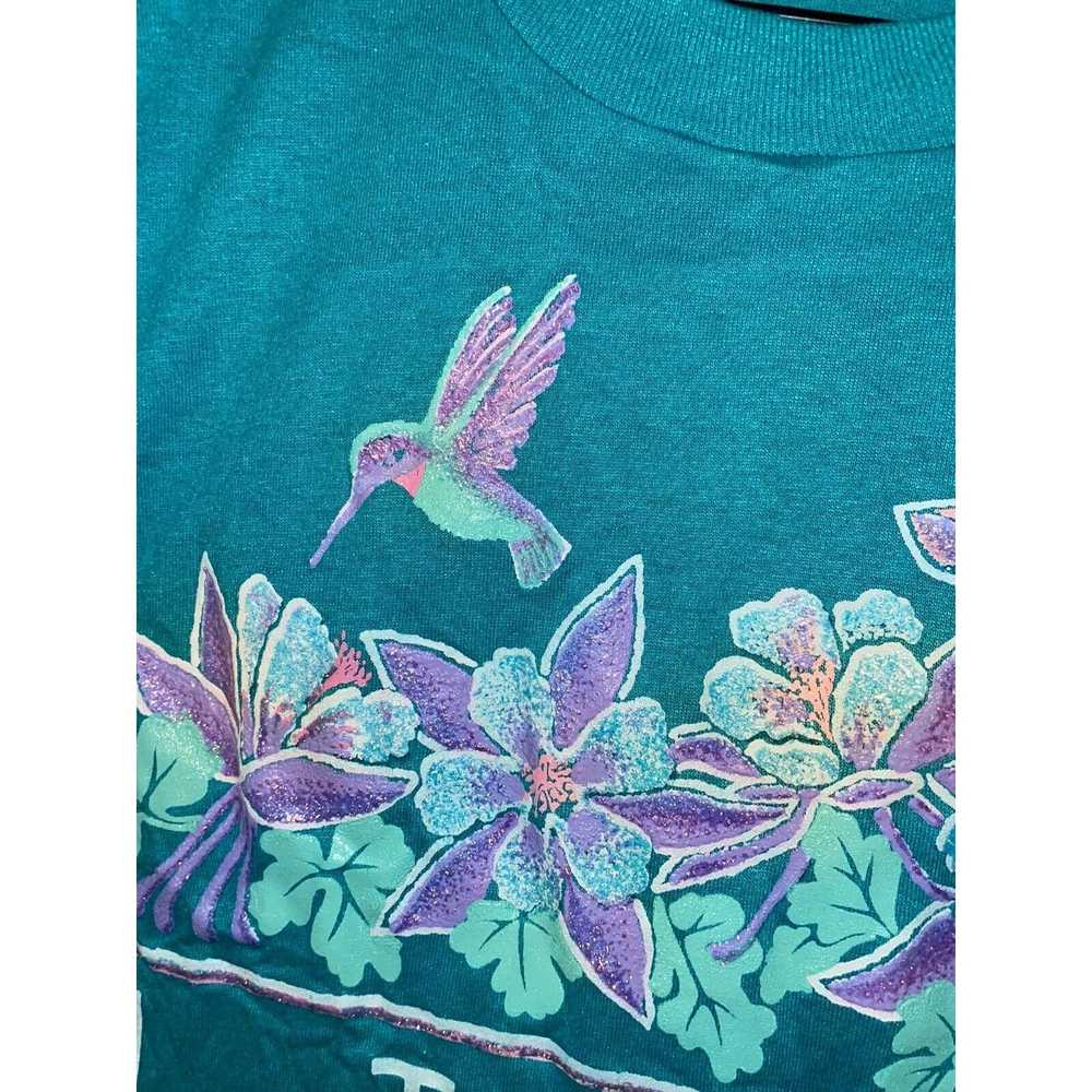 Jerzees 90s Vintage Utah Blue Hummingbird Graphic… - image 6