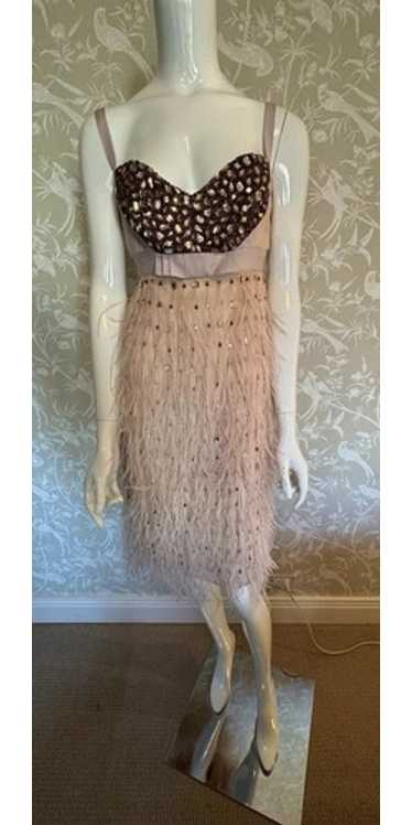 REDUX By Charles Chang-Lima Pink Feather Sequin D… - image 1