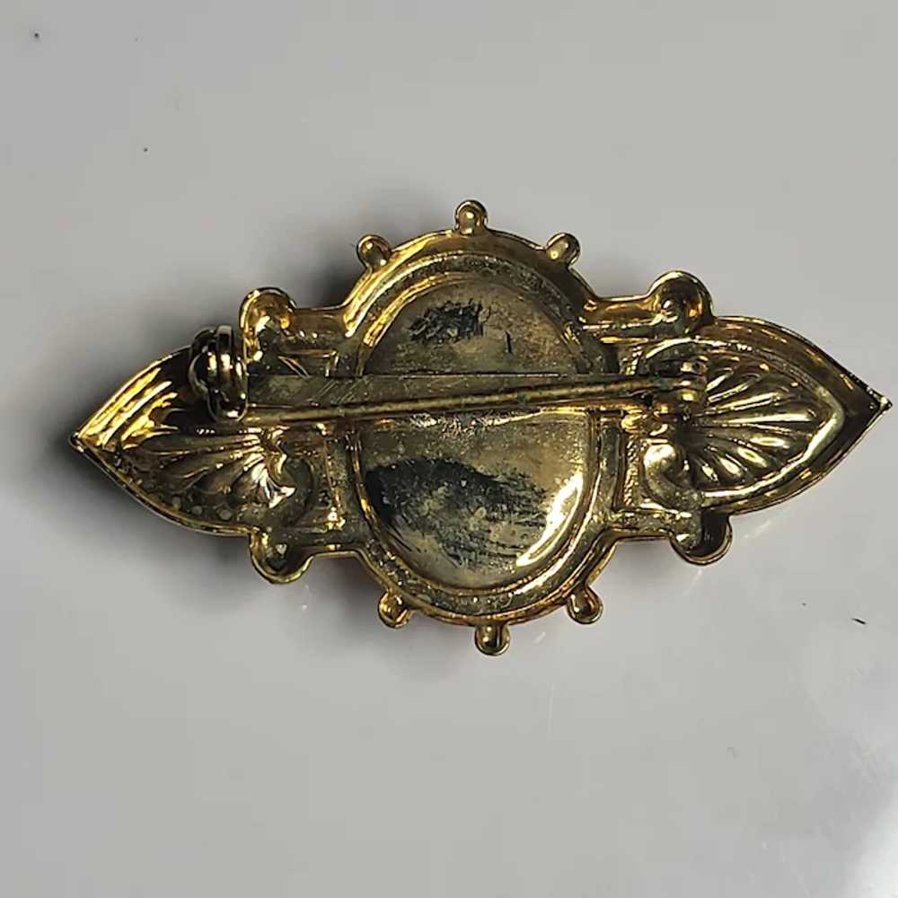 Vintage Ornate Winged Cameo Brooch/Pin - image 2