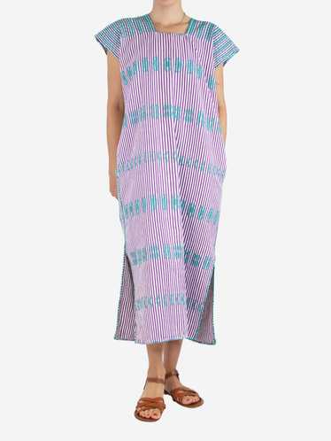 Pippa Holt Purple striped embroidered maxi kaftan 