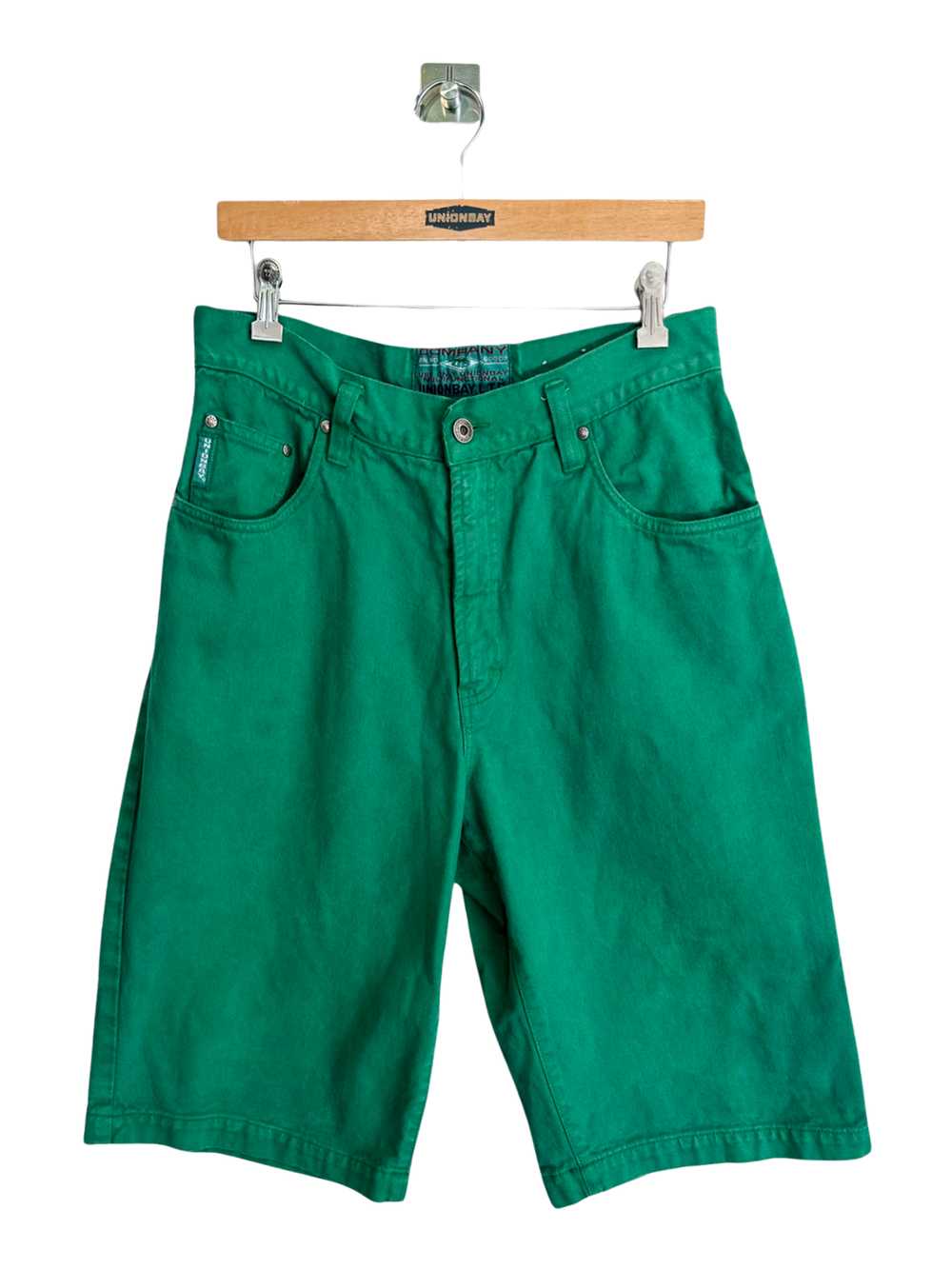 UNIONBAY Green Y2K Long Skater Denim Short - 32" … - image 1