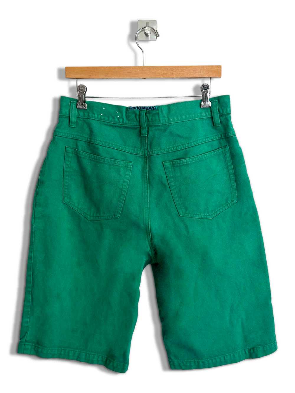 UNIONBAY Green Y2K Long Skater Denim Short - 32" … - image 2