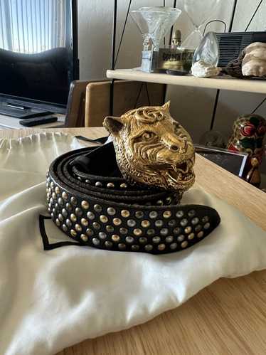 Gucci Gucci Feline Head Studded Belt