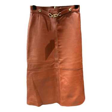 Celine Leather mid-length skirt - image 1