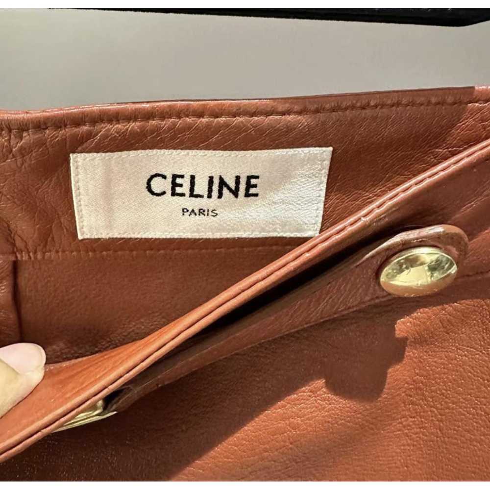 Celine Leather mid-length skirt - image 3