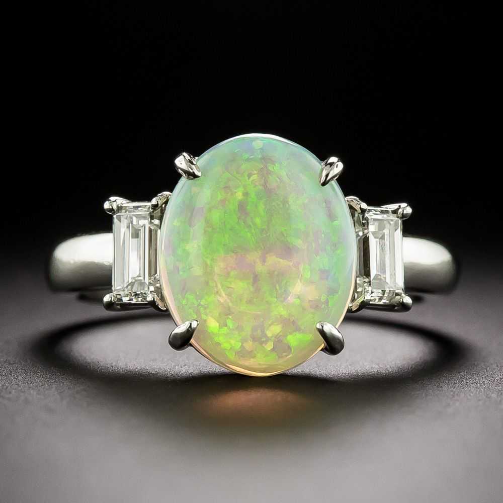 Estate Opal And Diamond Ring - image 1