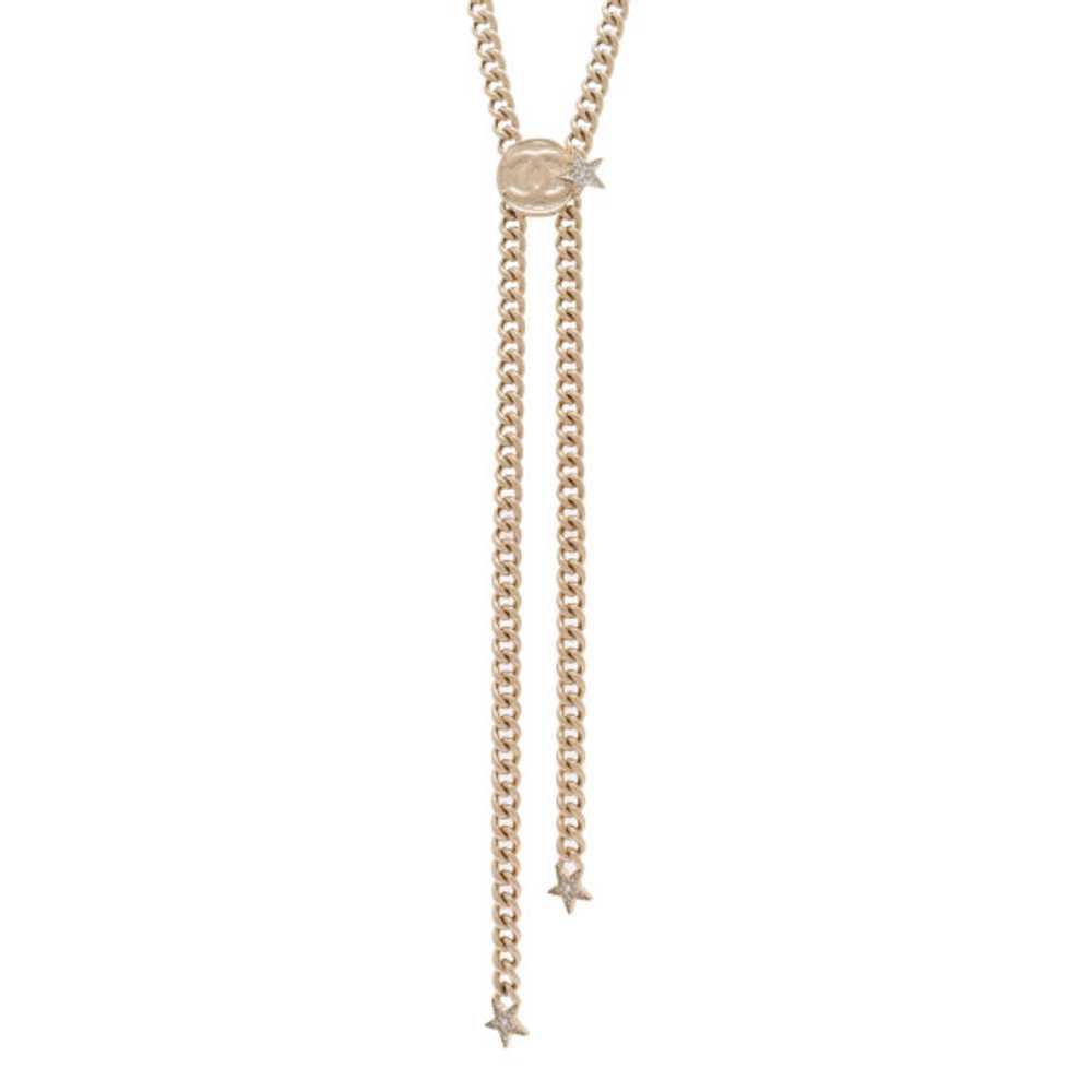 CHANEL Chain Link Star Crystal CC Necklace Gold - image 1