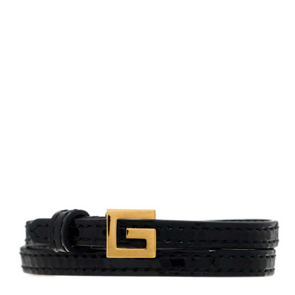 GUCCI Patent G Buckle Bracelet Black - image 1