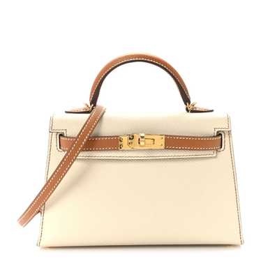 HERMES Epsom Horseshoe Mini Kelly Sellier 20 Craie