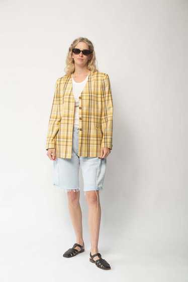 Lightweight Blazer - Yellow Plaid