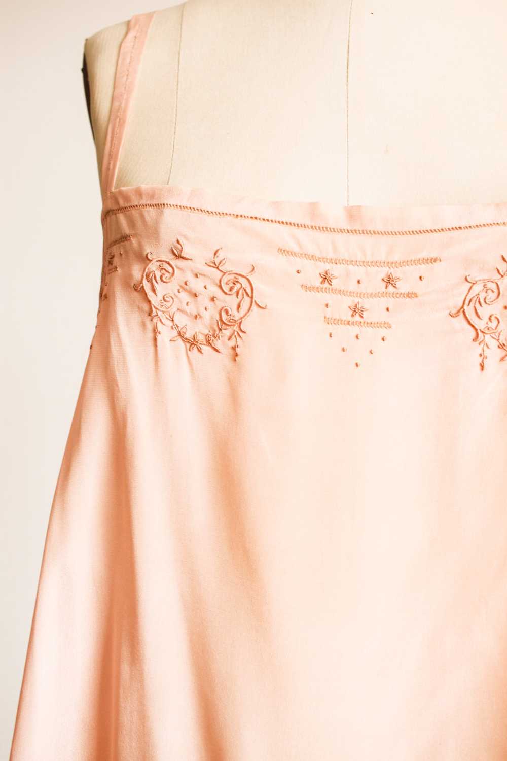 1930s Blush Silk Embroidered Chemise Step-In - image 3