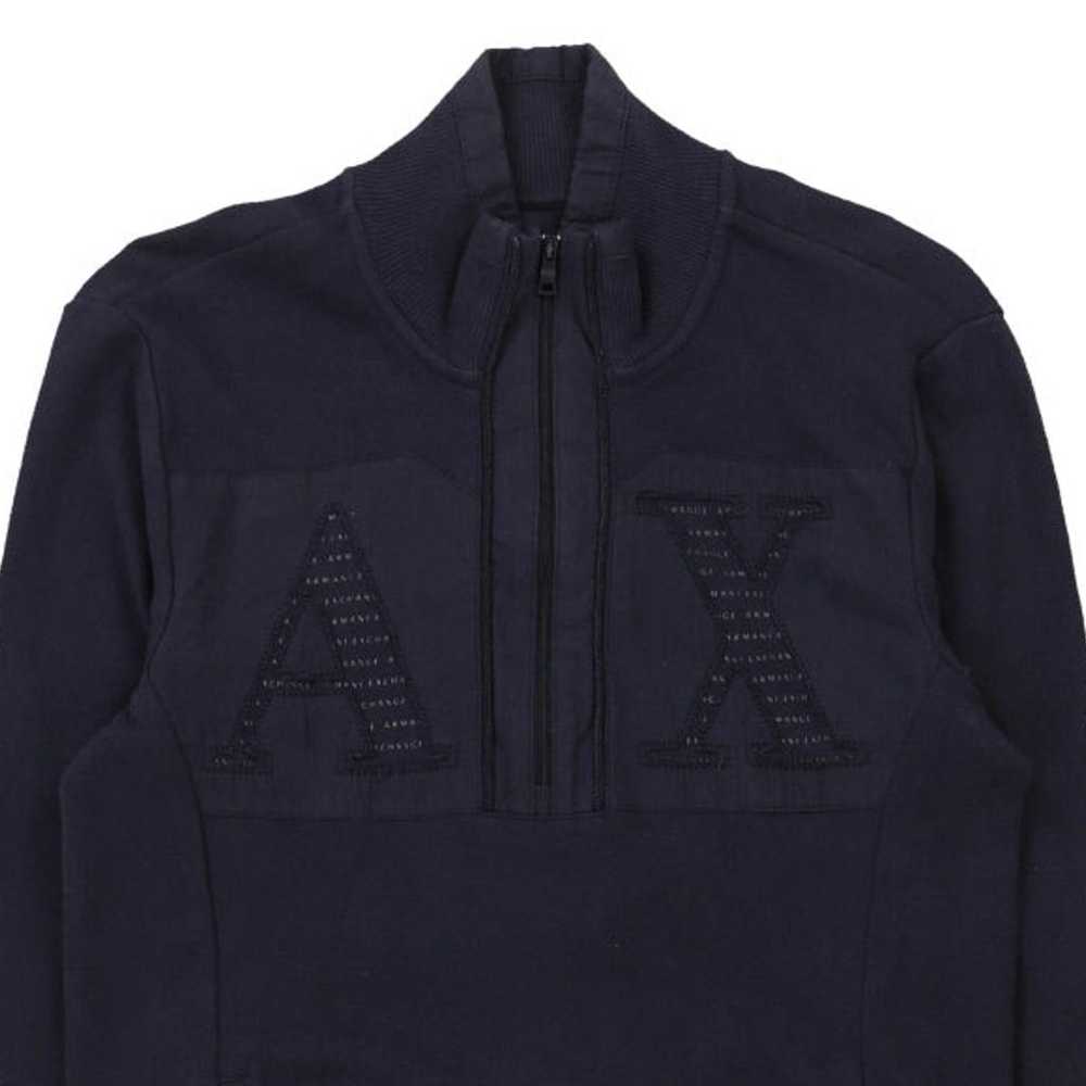 Armani Exchange 1/4 Zip - Small Navy Cotton Blend - image 3