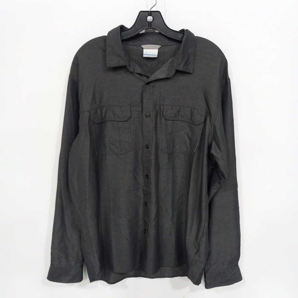 Men's Gray Button Up Columbia Size L - image 1