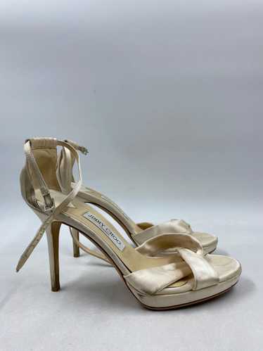 Authentic Jimmy Choo Beige Pump Satin Heel W 9