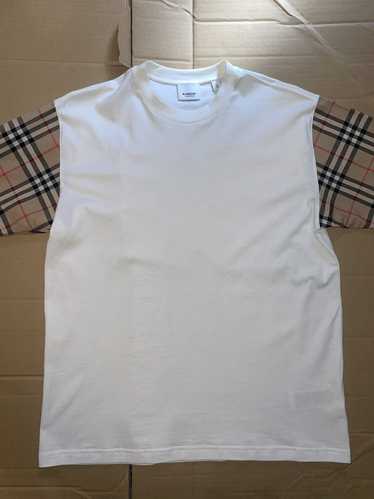 Burberry Burberry Check Sleeve Cotton T-shirt - image 1