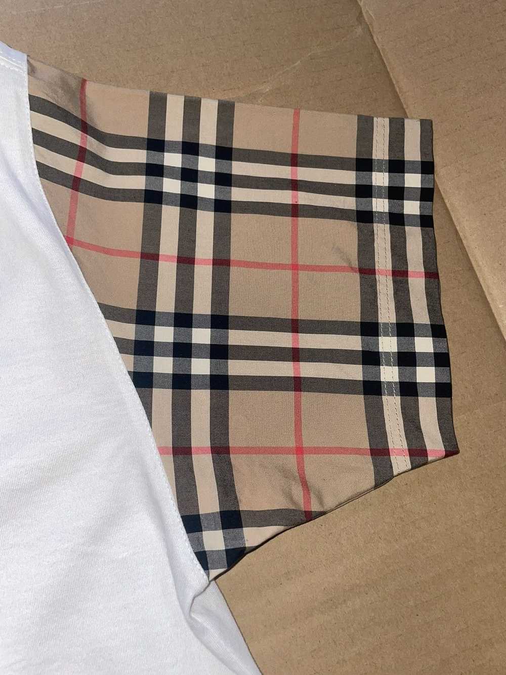 Burberry Burberry Check Sleeve Cotton T-shirt - image 3