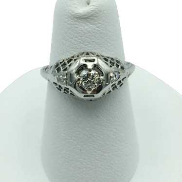 18K .25ctw Diamond White Gold Ring