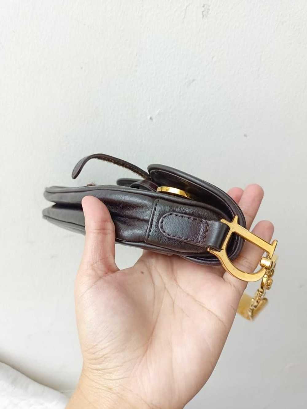 Dior Dior Vintage Galliano Mini Ostrich Saddle Go… - image 4