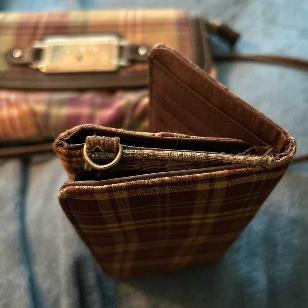 Chaps Leather & Fabric Crossbody Purse with Match… - image 10