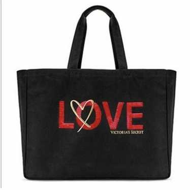 Victorias Secret Valentine’s Love Sequin Tote Vin… - image 1