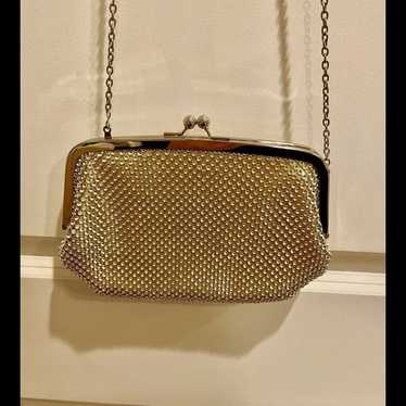 EUC Jessica McClintock HANDBAG Pale Gold Metallic… - image 1