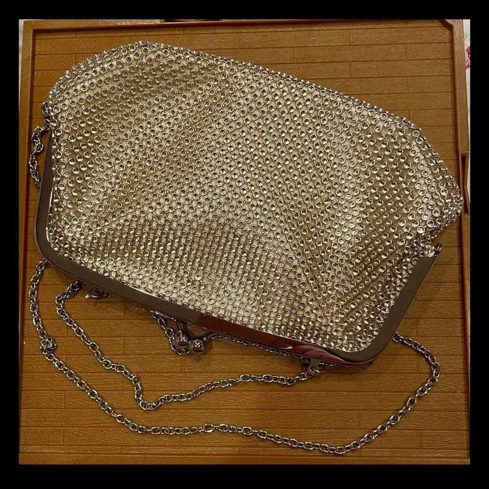 EUC Jessica McClintock HANDBAG Pale Gold Metallic… - image 8