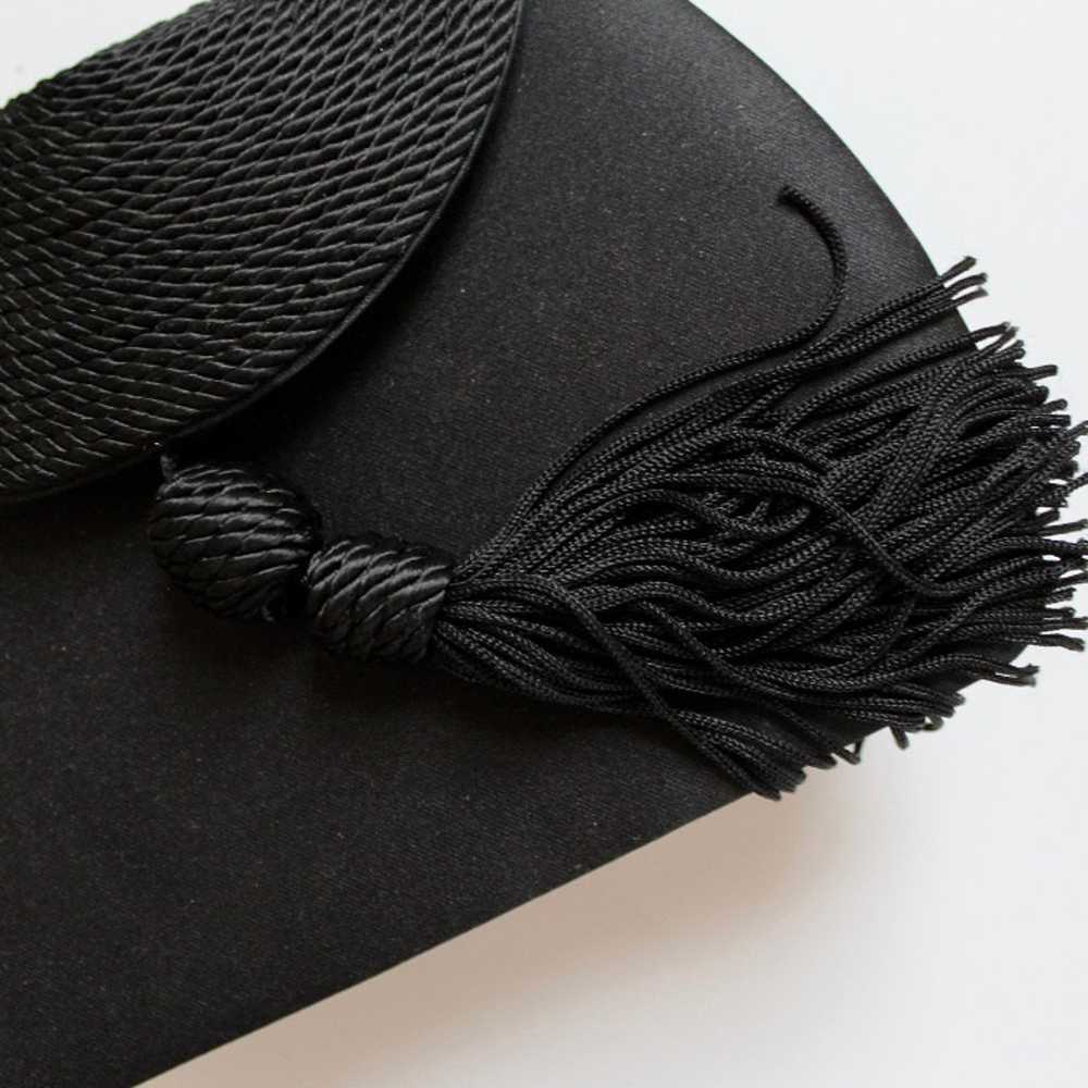 Black Satin Tassel Purse | Vintage | Vanessa Pari… - image 4