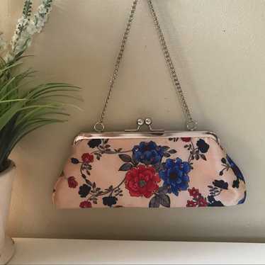 Chateau .Vintage Beige  Flowered Clutch - image 1