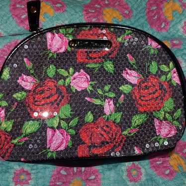 Betsey Johnson zipper cosmetic bag makeup - image 1