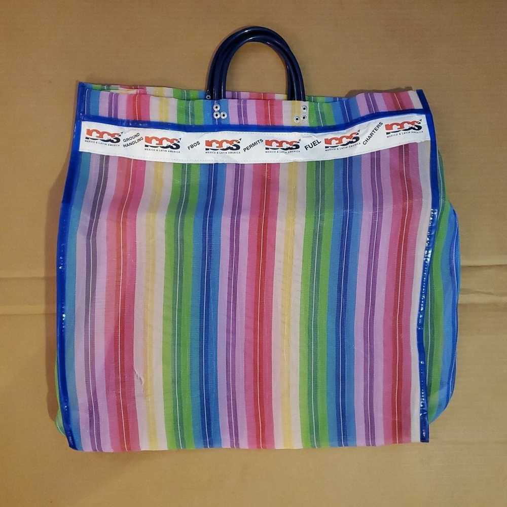 Vintage Mexican Tote Mesh Market Beach Bag - image 1