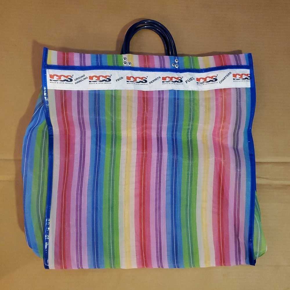 Vintage Mexican Tote Mesh Market Beach Bag - image 2