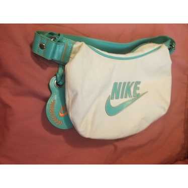 NIKE Leather Clutch Bag 2006 Teal and White Leathe