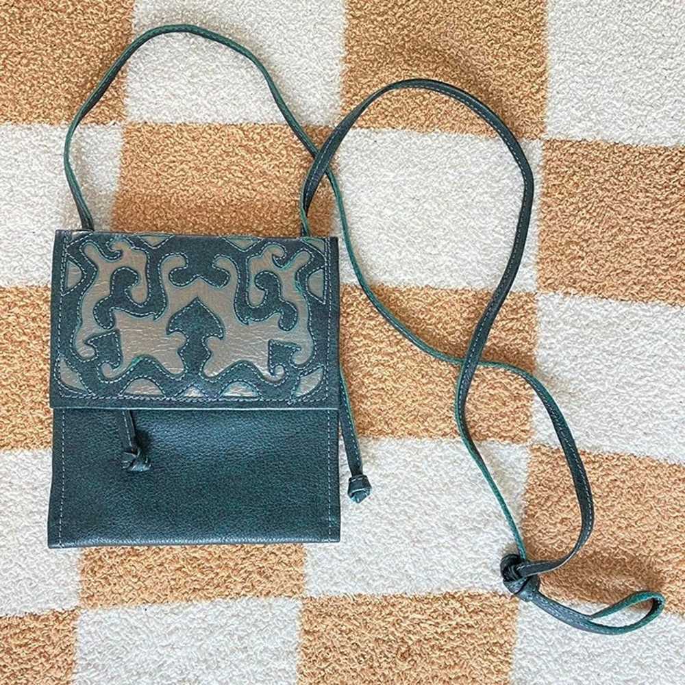 AMERICAN VINTAGE BLUE GREEN SILVER WALLET PURSE C… - image 1