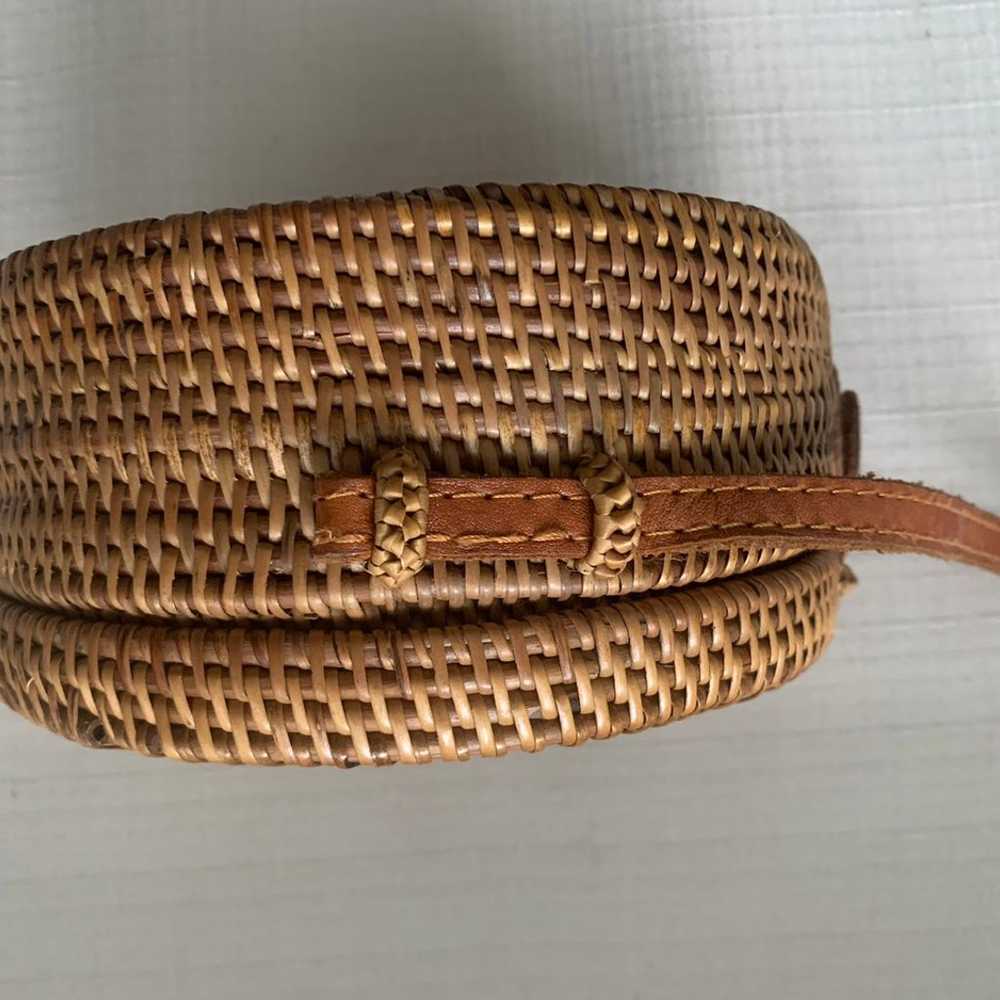 Handwoven Rattan Round Shoulder Purse - image 4