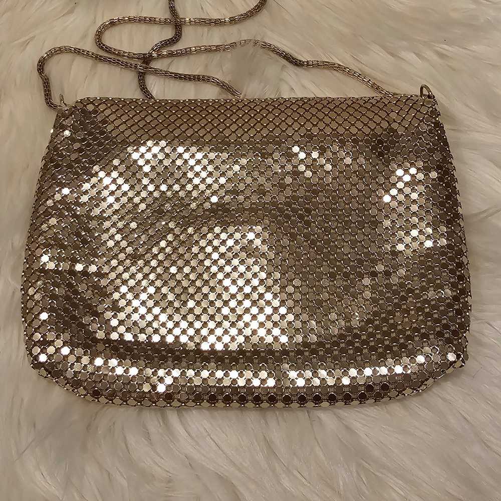 Vintage Gold Metal Mesh Hanbag - image 2