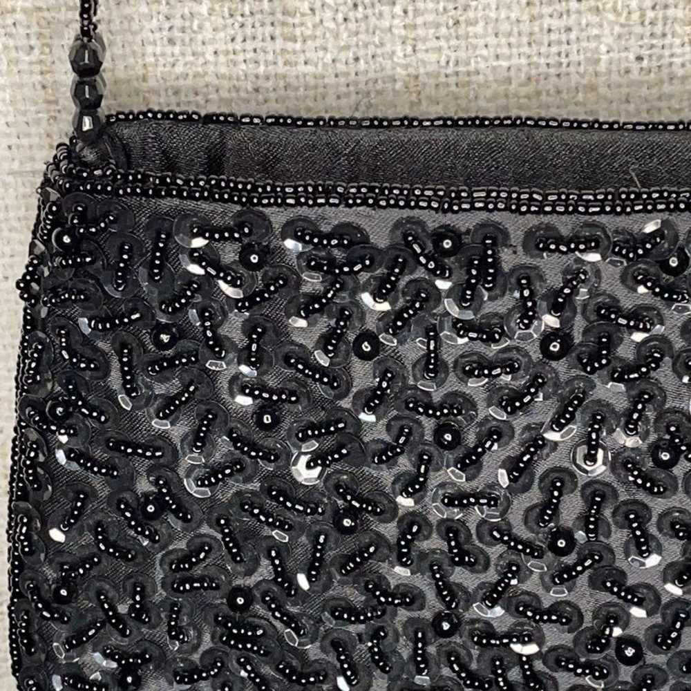 Vintage hand beaded evening bag purse - image 11