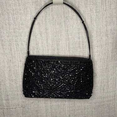 Vintage hand beaded evening bag purse - image 1